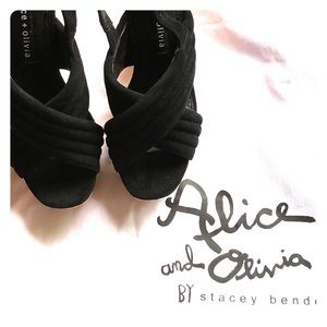 Alice + Olivia Charlize Sandel size 6.5 Black